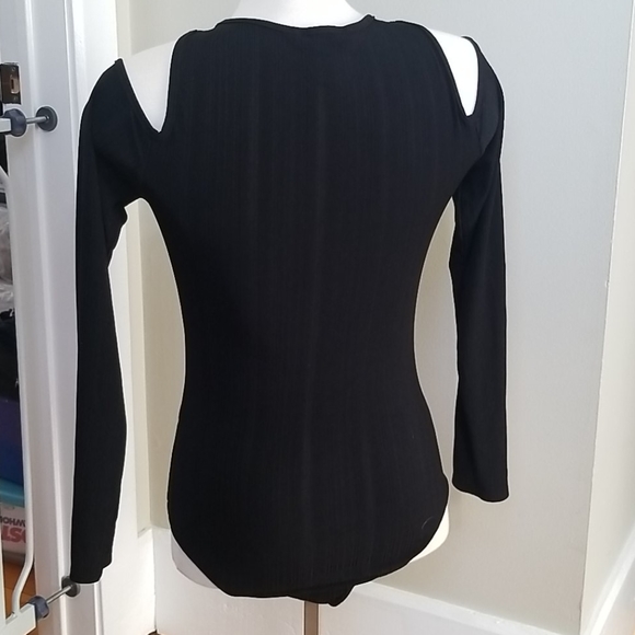 Peekaboo Black Long Sleeve Bodysuit - Picture 3 of 5